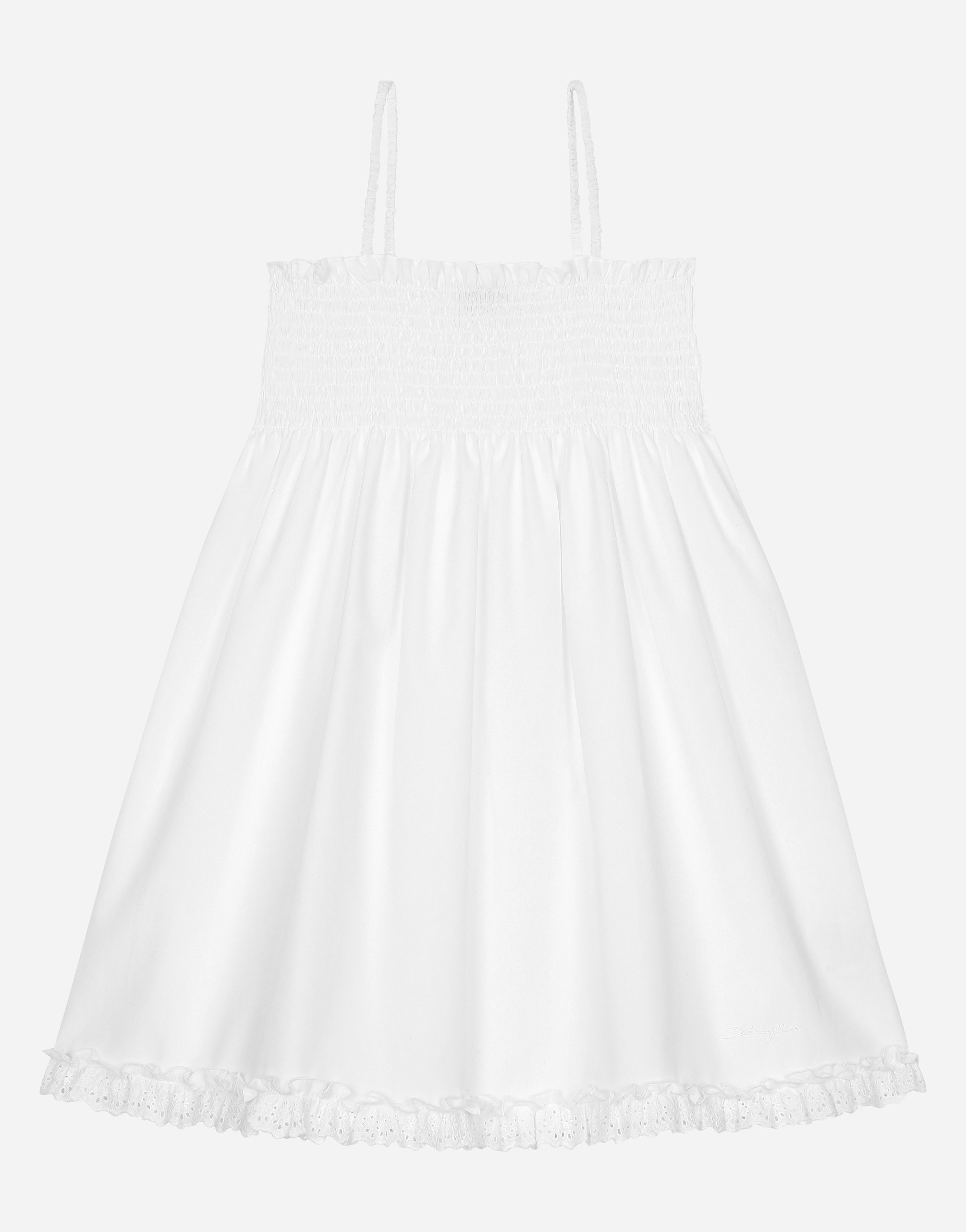 

Платье из поплина и кружева бродери-англяз Dolce&Gabbana, белый