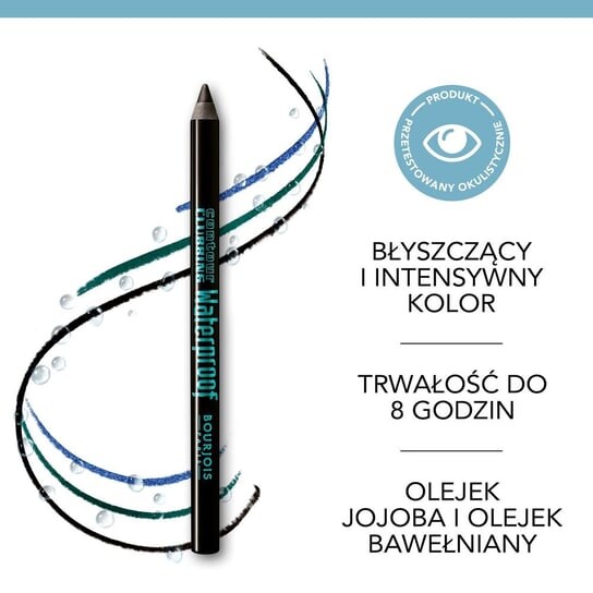 Водостойкий карандаш для глаз № 41 — Black Party, 1,2 гр. Bourjois, Contour Clubbing Water — фото 3
