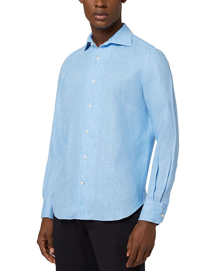 

Рубашка из льна Button Down Boggi Milano, синий