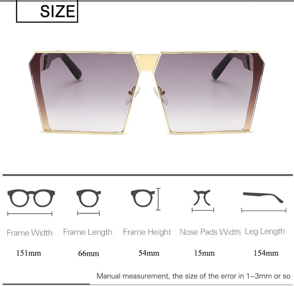 

Металлические солнцезащитные очки для женщин и мужчин, модные очки-маски в крупной оправе, винтажные солнцезащитные очки-щитки для женщин TKKTLLT, Black-black