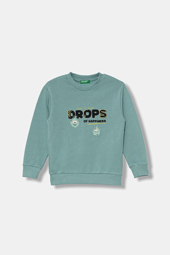 

Детская хлопковая толстовка United Colors Of Benetton, бирюзовый
