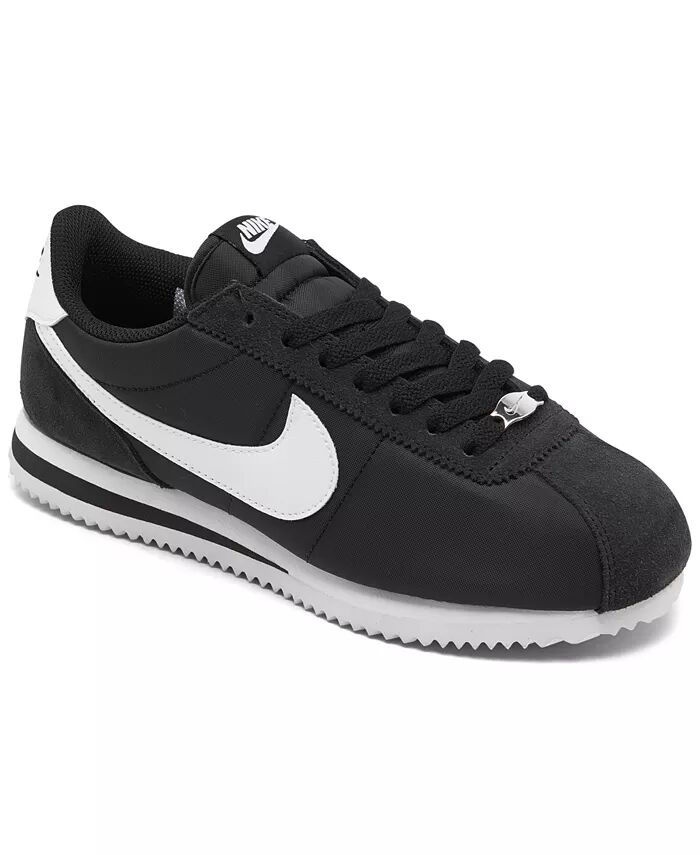 Женские классические повседневные кроссовки Cortez Nylon от Finish Line Nike, черный