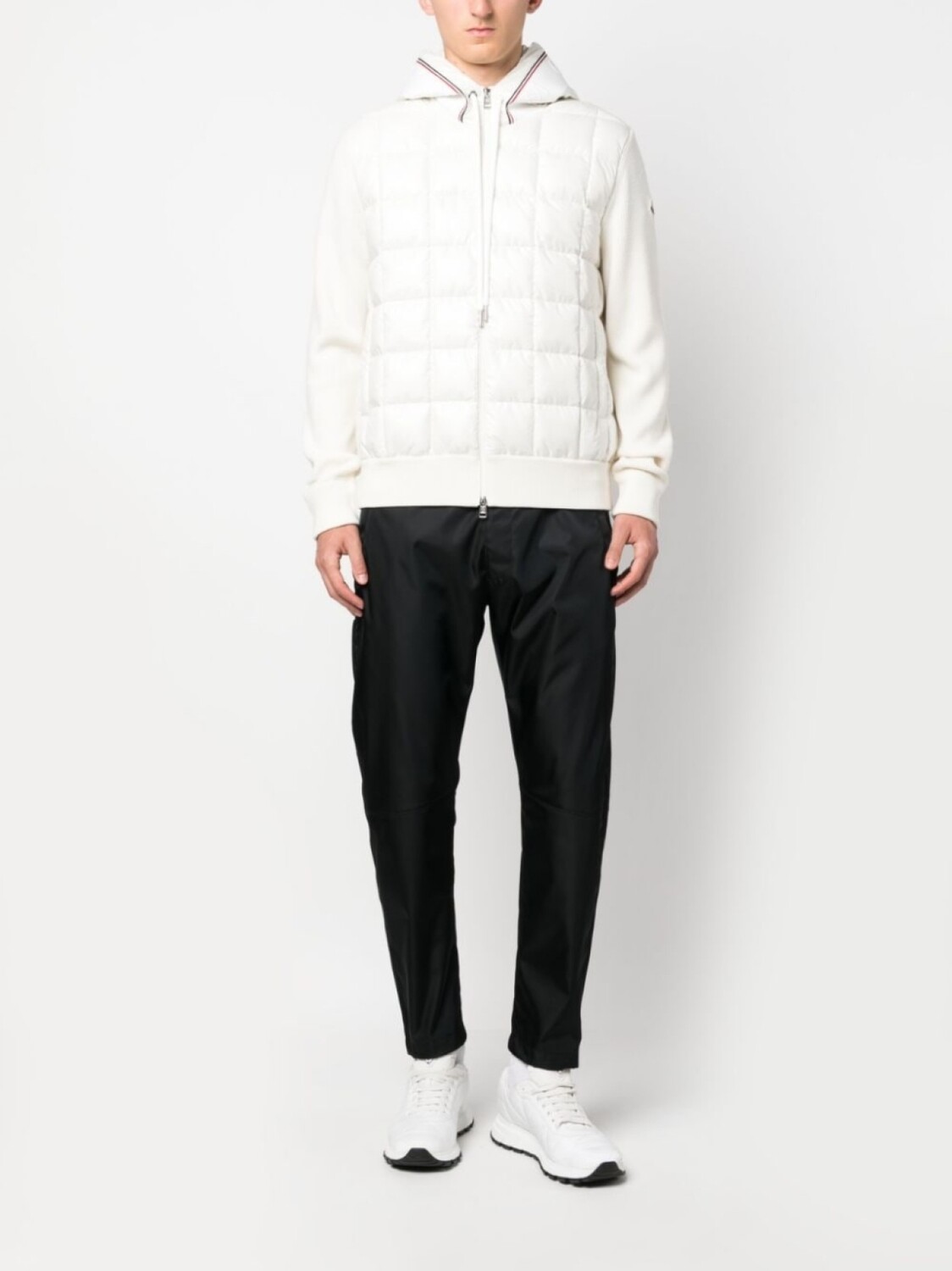

Moncler пуховик с капюшоном и вставками, белый