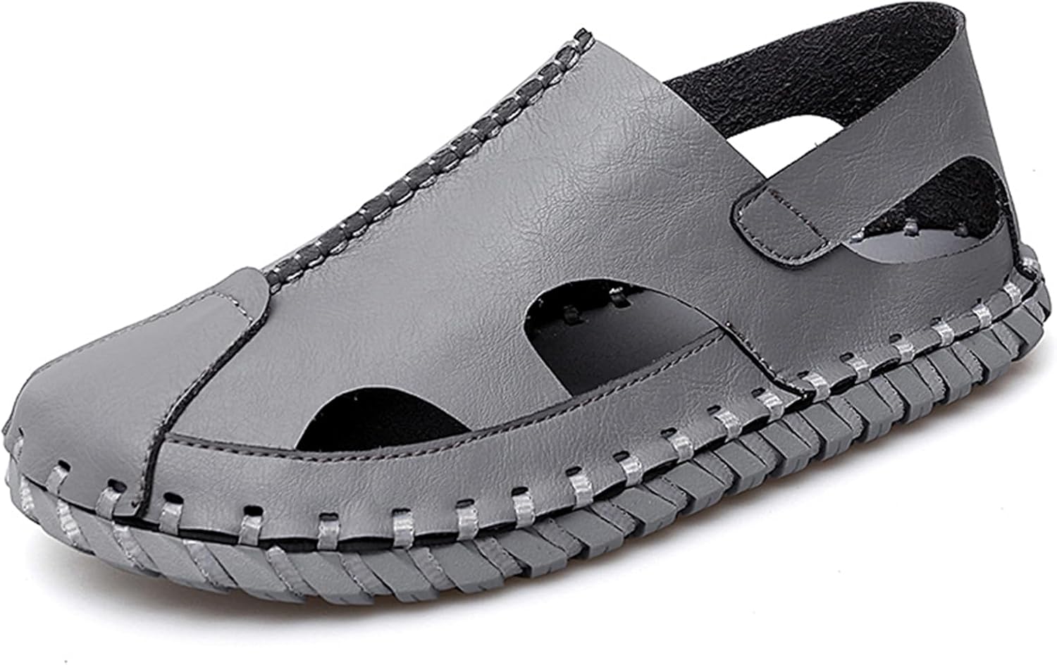 

Мужские сандалии Abborora ручной работы из кожи, летние мягкие удобные сандалии для рыбалки и пляжа, серый