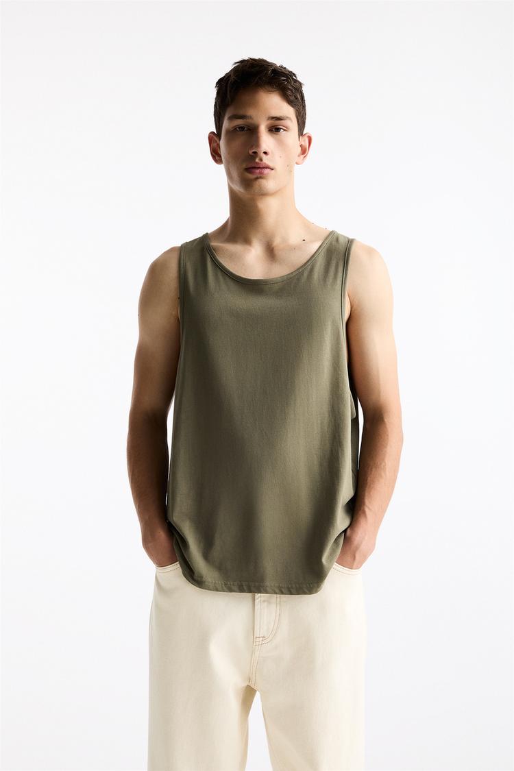 

Базовый жилет-топ Pull And Bear, хаки