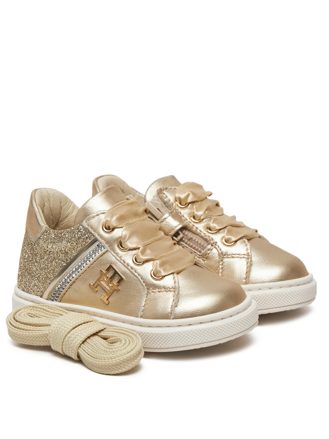 Кроссовки Tommy Hilfiger Sneaker Bassa Allacciata T1A9-33932-0829 M, золотой — фото 2