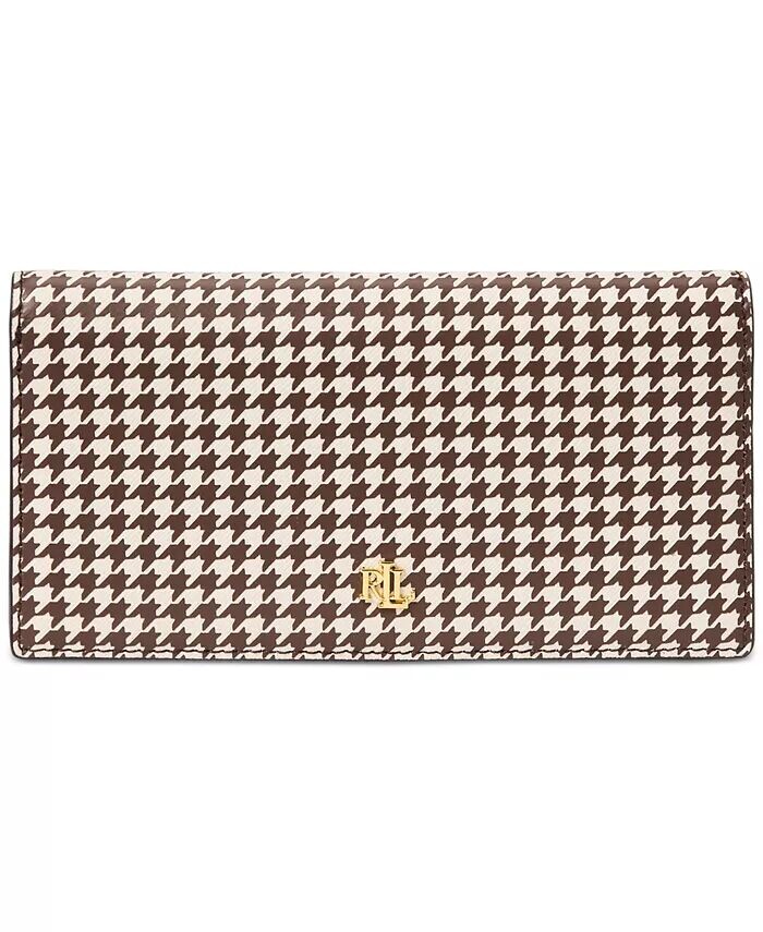 

Тонкий кожаный кошелек с принтом Crosshatch Lauren Ralph Lauren, мультиколор