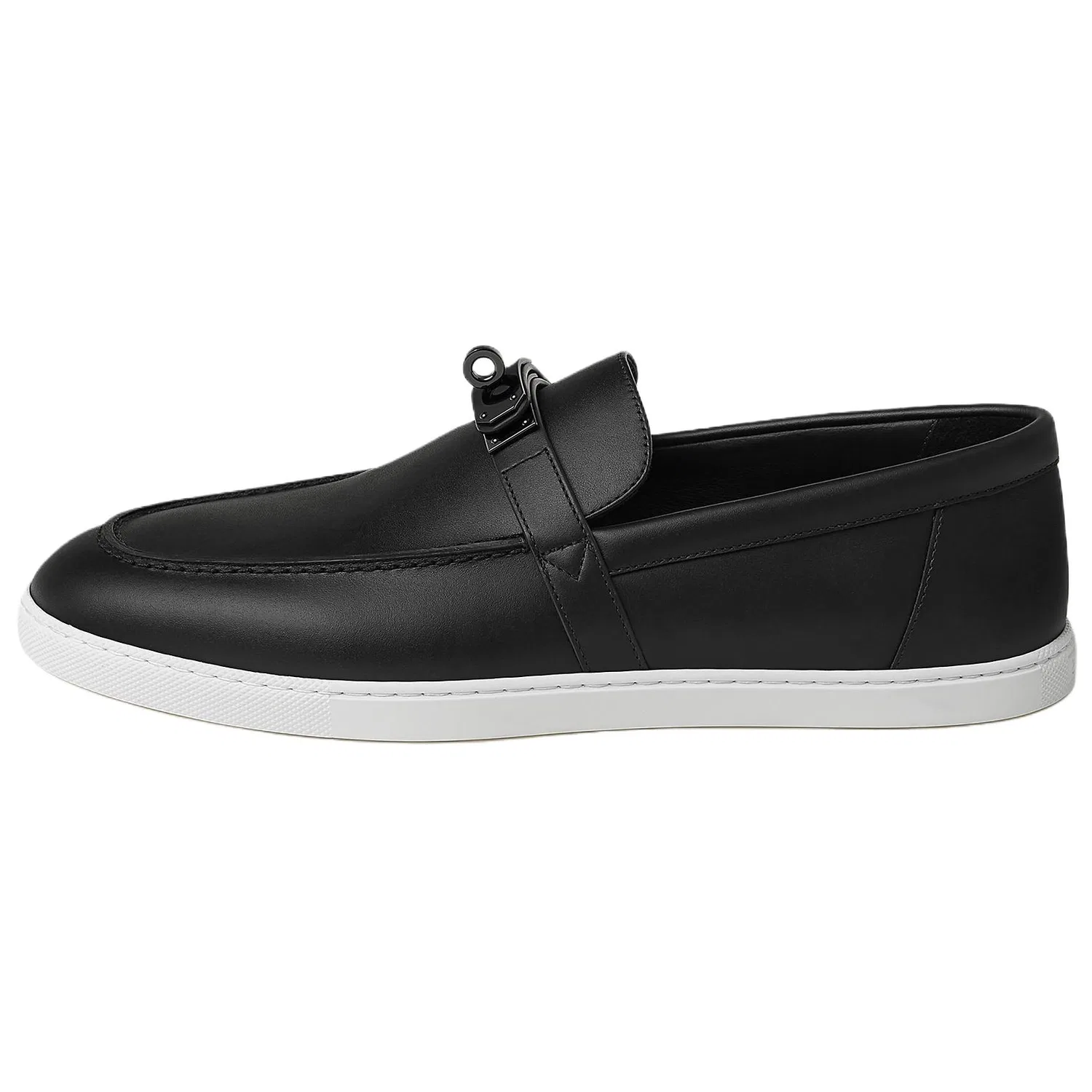 HERMES Mind Calfskin Casual Leather Shoes 1.7cm Men's Black