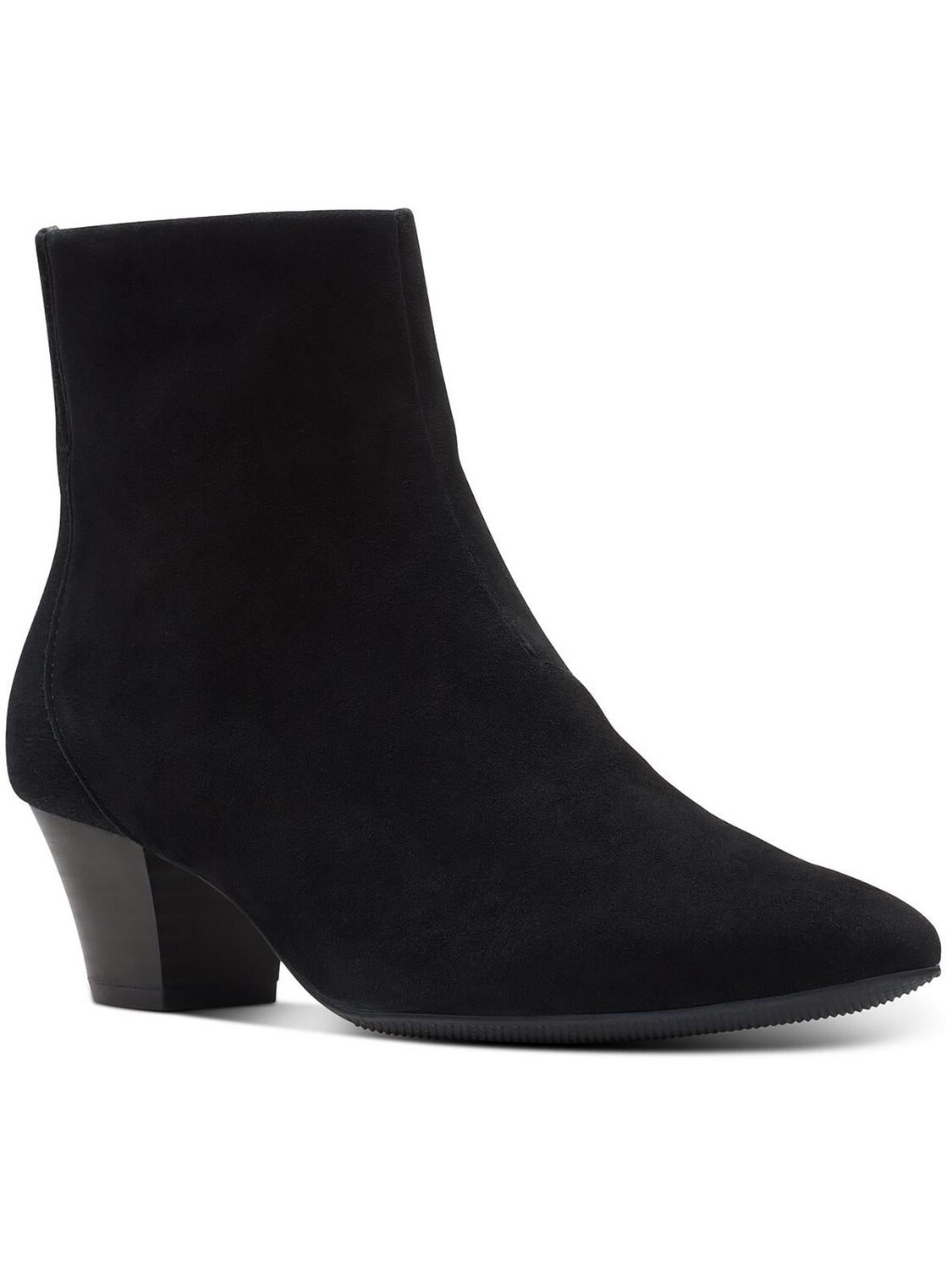 

Женские замшевые ботильоны Teresa с острым носком Clarks, цвет Black Suede