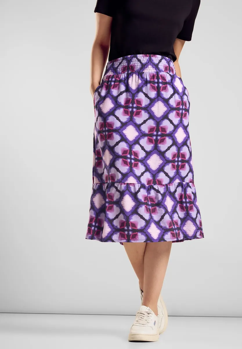 

Юбка из джерси STREET ONE с графическим узором, цвет Bellflower Lilac