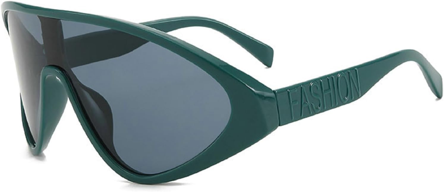 

Солнцезащитные очки-пилот с обтекаемой формой для женщин и мужчин, модные, в крупной оправе, цельные, стильные, с защитным экраном, спортивные, N45 (зеленые) mincl, Green