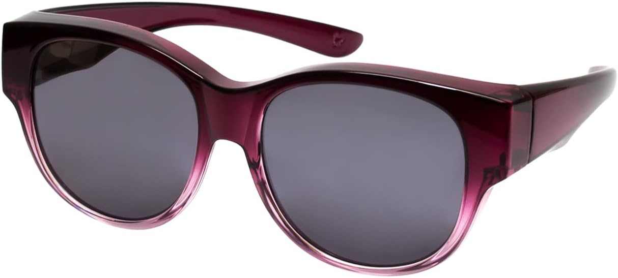

Солнцезащитные очки Calabria 9016 Polarized Fitover Sunglasses Wear Over Glasses Women Chic Trendy Sunglasses that Fit Over Prescription Glasses, Purple Wine Fade&grey