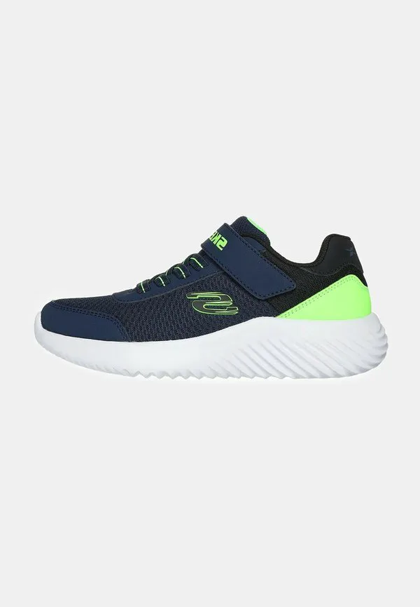Низкие кроссовки с рваными краями Skechers, Navy Lime — фото 4