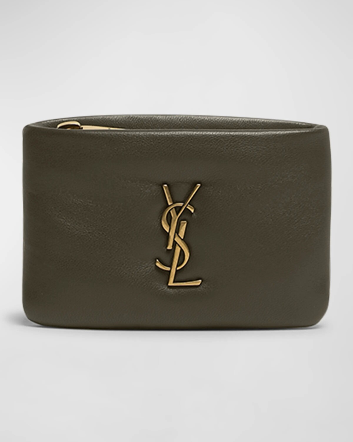 

Визитница YSL на молнии из кожи слонж Saint Laurent, цвет Light Musk