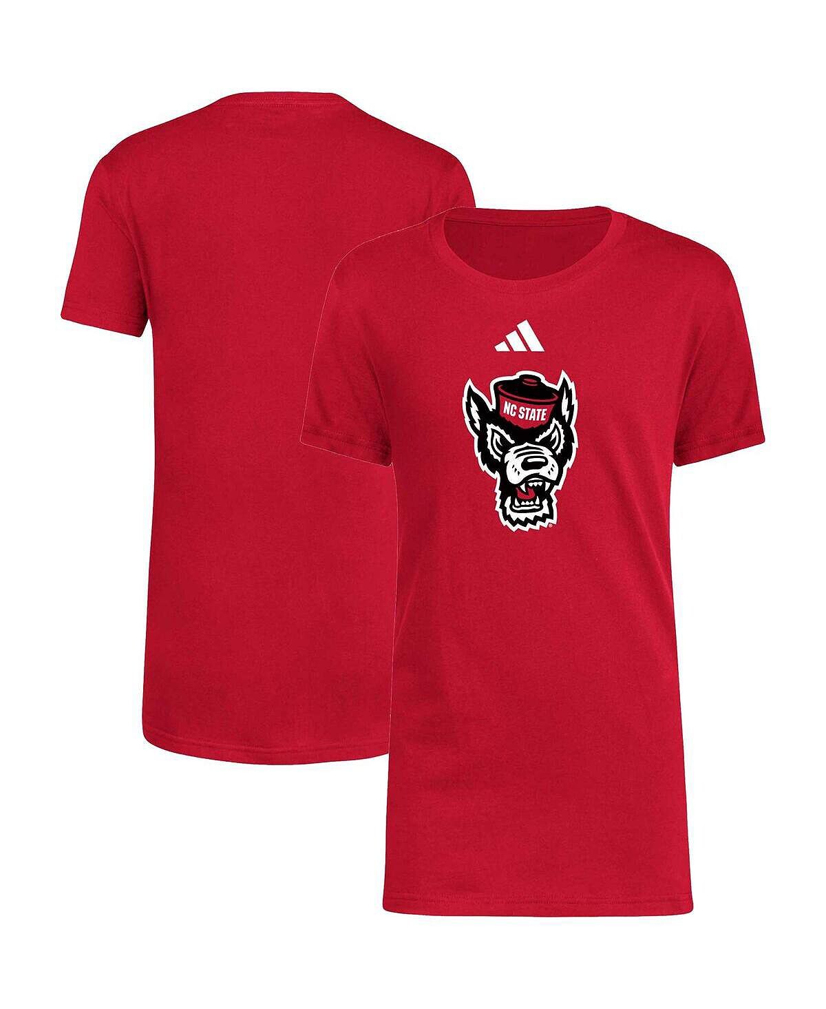 

Красная свежая футболка с логотипом Big Boys NC State Wolfpack 2023 Sideline Locker Room adidas