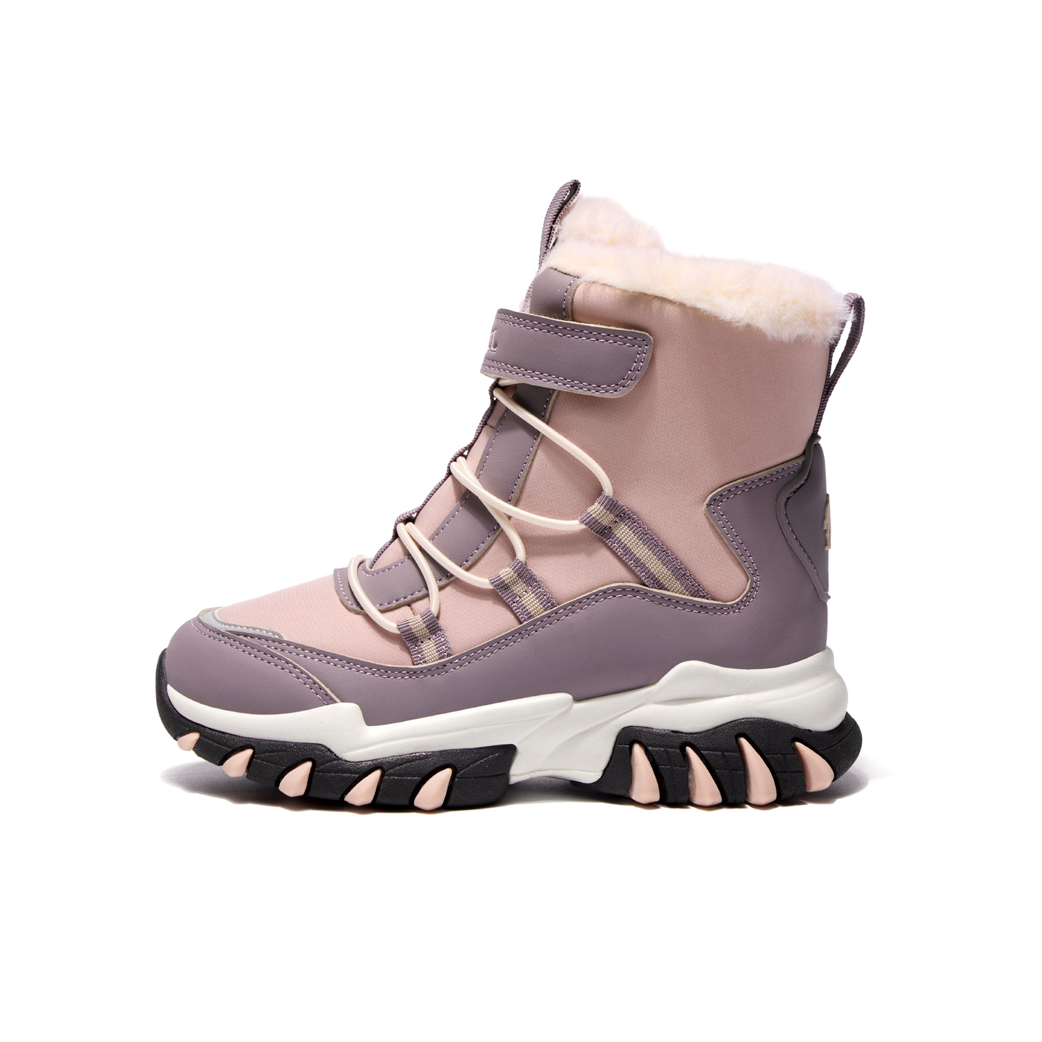 

Термостойкие устойчивые к истиранию противоскользящие утепленные ботинки High Top для детей CAMEL, фиолетовый/розовый