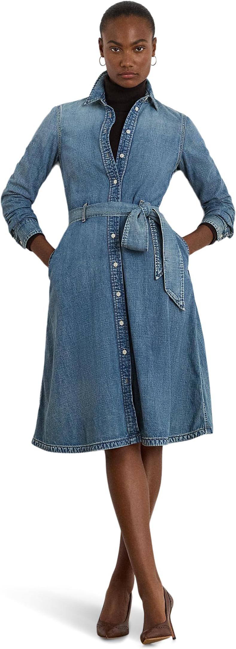 

Платье Lauren Ralph Lauren Belted Denim Shirtdress, цвет Odwin Wash