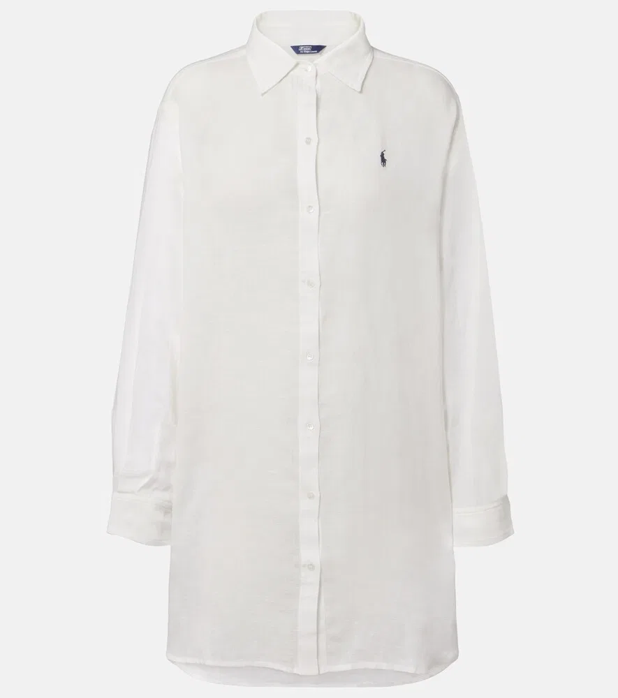 Рубашка оверсайз из льна и хлопка Polo Ralph Lauren, белый