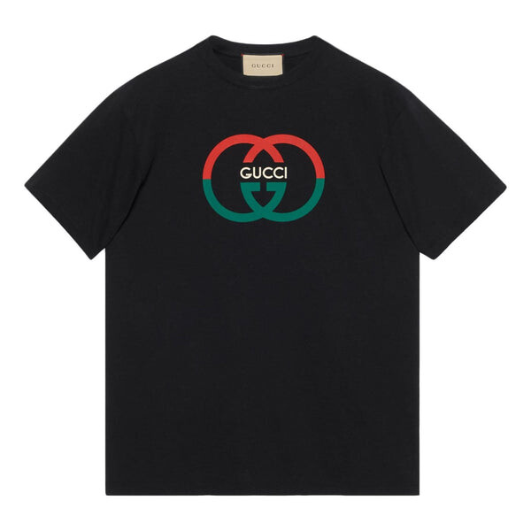 

Футболка cotton jersey printed t-shirt 'black' Gucci, черный