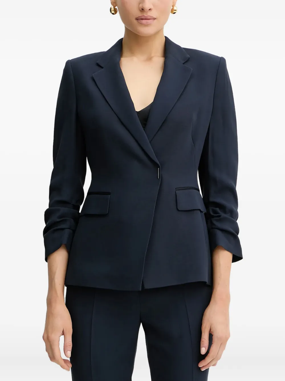 

Блейзер с присборенными рукавами BOSS, синий