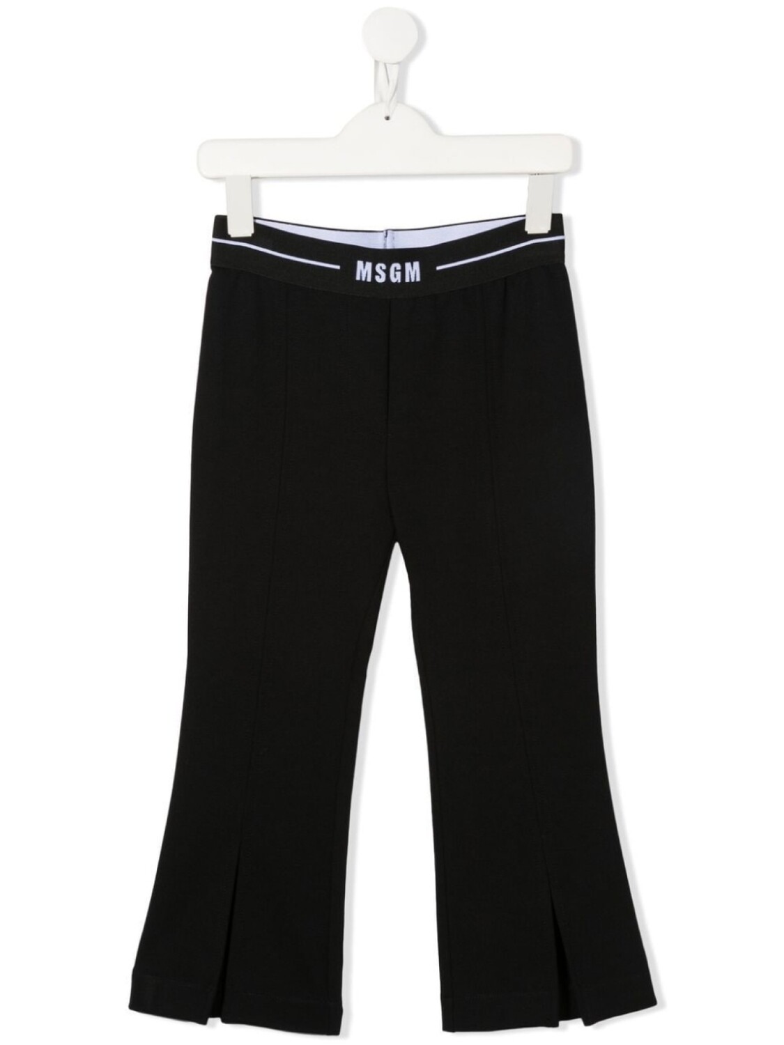 

MSGM Kids расклешенные брюки из джерси с логотипом, синий