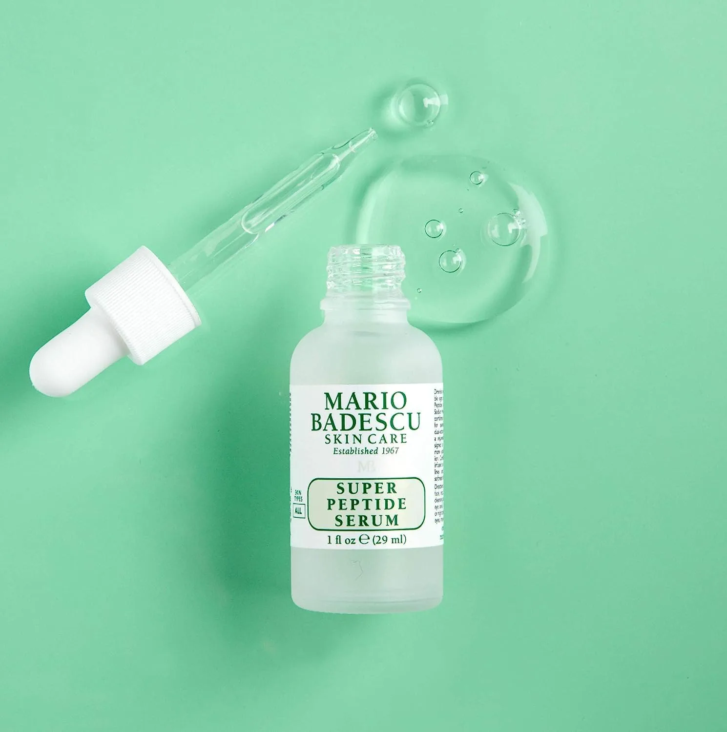 Mario Badescu набор для увлажнения и упругости кожи Super Peptide Serum и Peptide Renewal Cream с гиалуроновой кислотой, по 30 мл, Green — фото 3