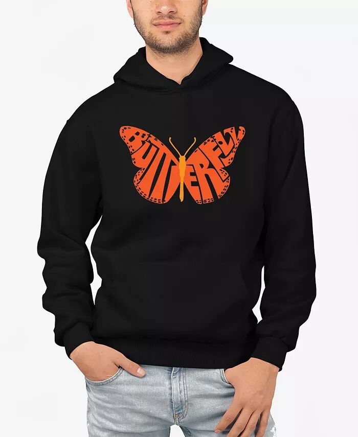 

Butterfly - Мужская толстовка с капюшоном Word Art LA Pop Art, черный