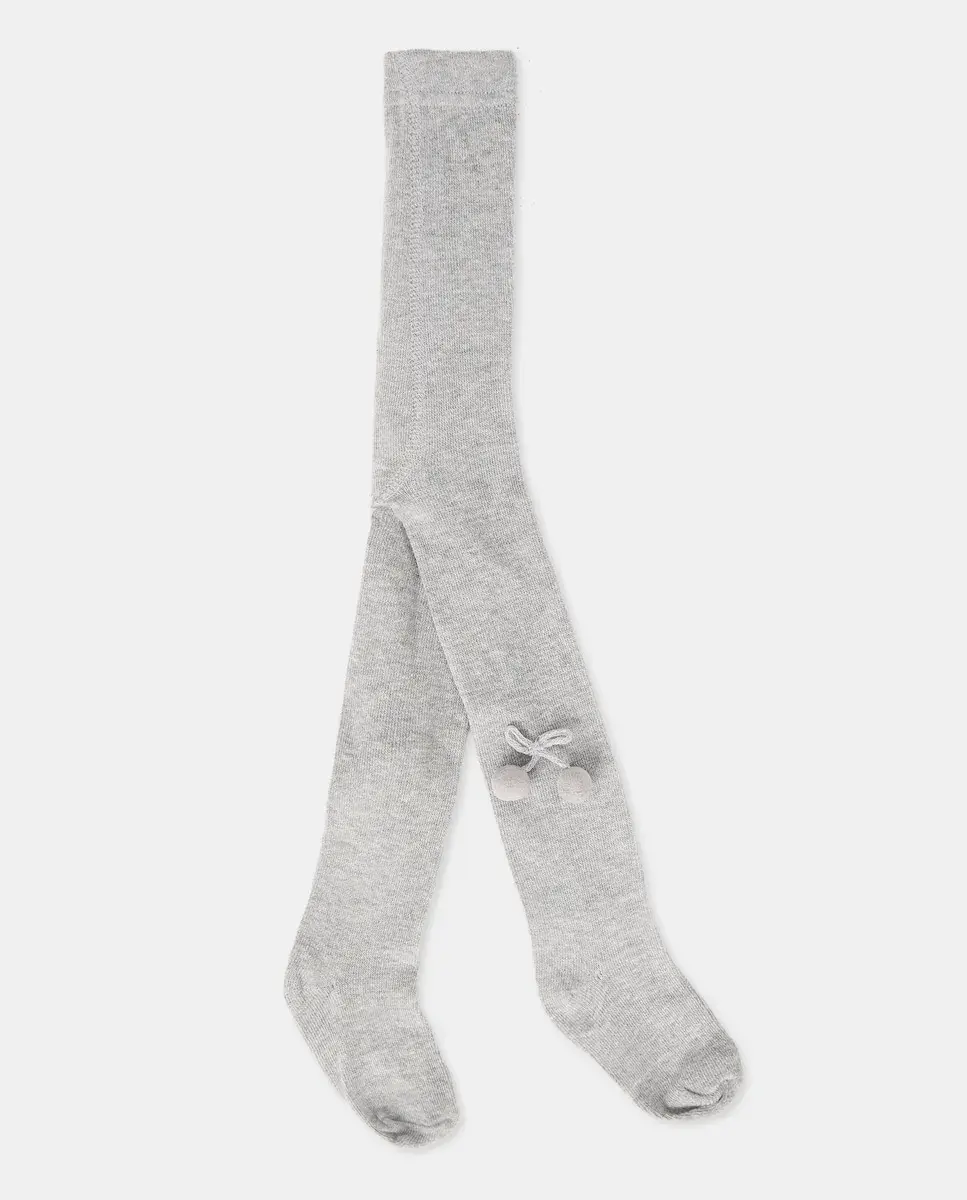 

Колготки с помпонами для малышки Cotton Juice, светло-серый