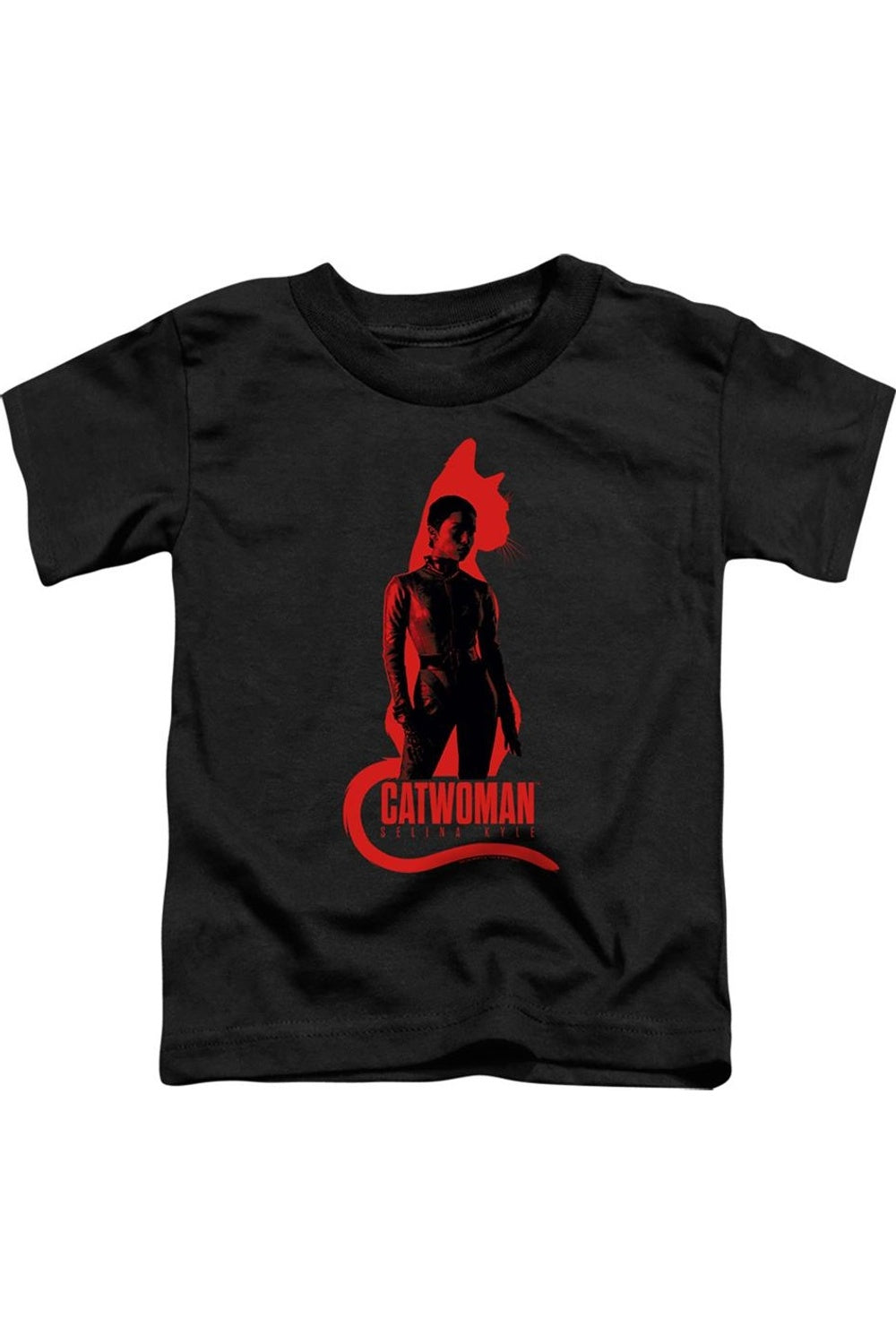 

Футболка с силуэтом кошки Селины Кайл из "The Batman" для малышей Gildan, черный