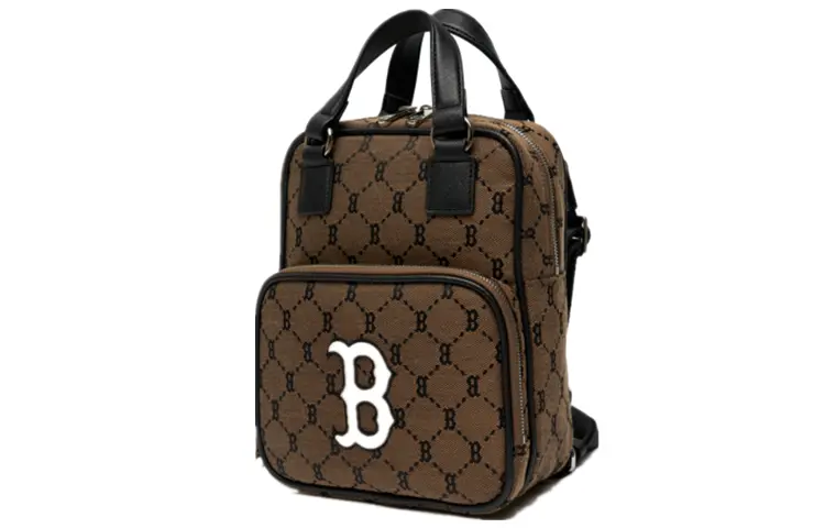 

Портативный мини-рюкзак из полиэстера Monogram Collection, цвет унисекс, кофейный MLB