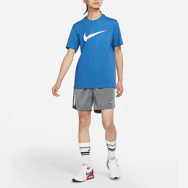 Футболка Nike Sportswear Swoosh Casual Sports Round Neck Short Sleeve Blue, синий — фото 3