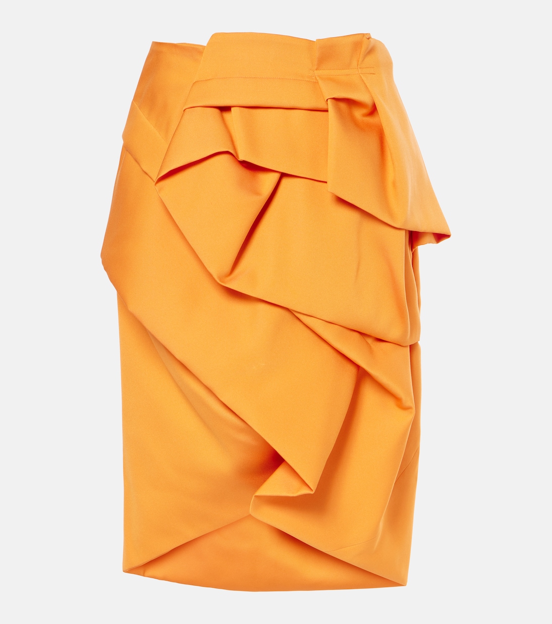 

Драпированная атласная юбка миди Dries Van Noten, оранжевый