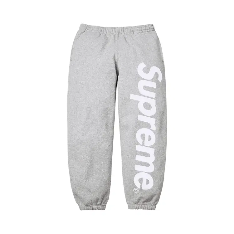 Спортивные штаны с атласной аппликацией Supreme, серый