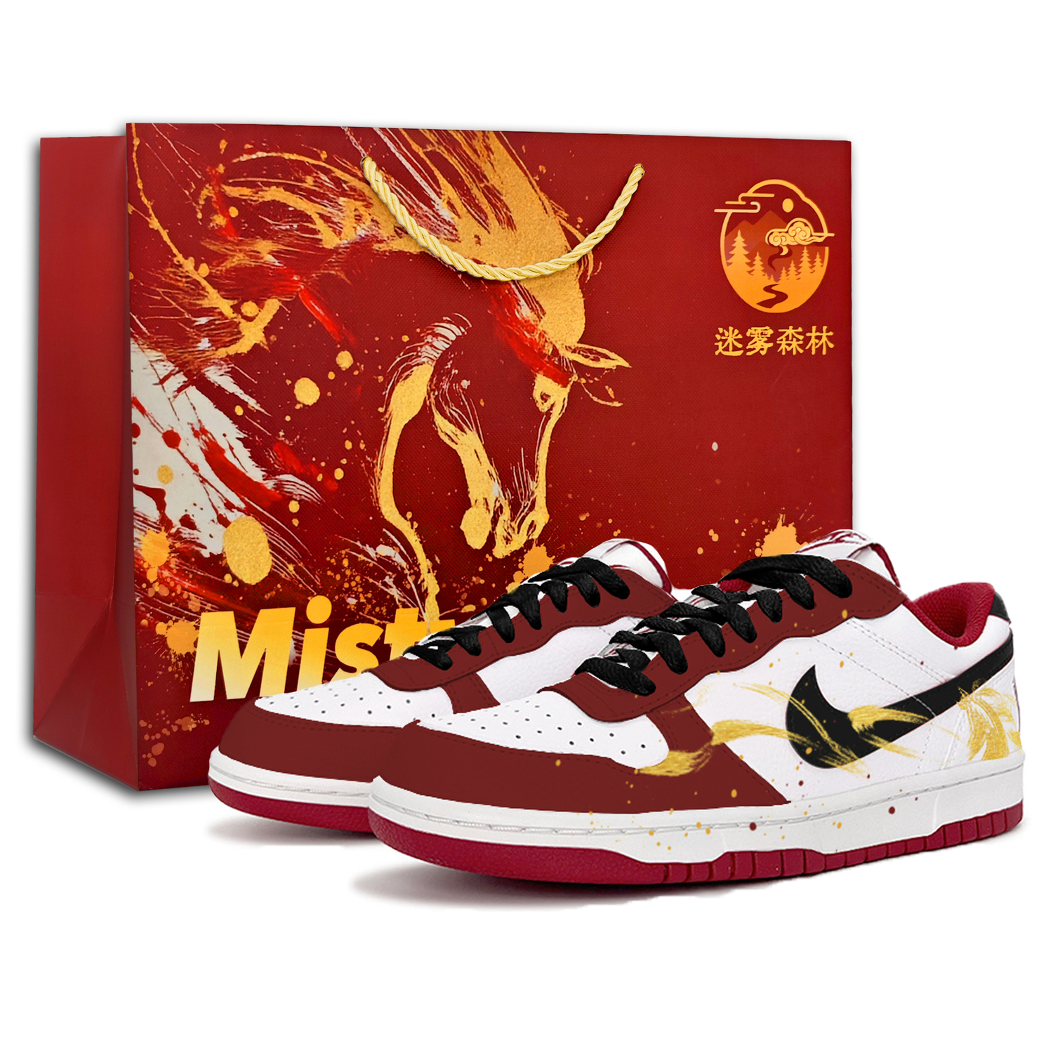 

Nike Большие скейтборд кроссовки мужские Low top белые/красные