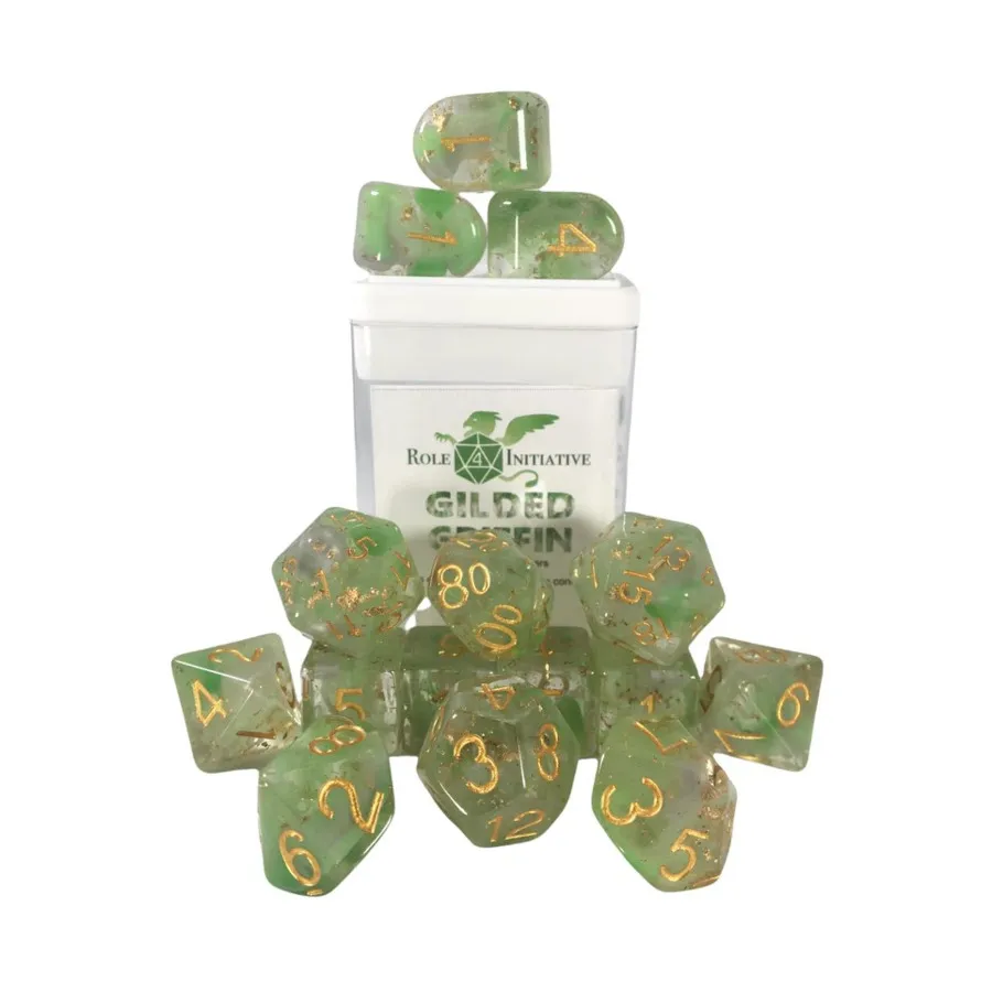 

Набор Diffusion Poly — позолоченный грифон с цифрами (15), Class & Creature Dice - Poly Sets