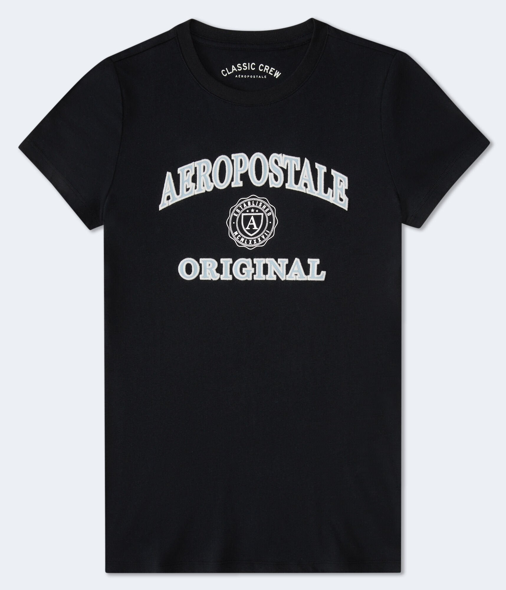 

Футболка Aeropostale с оригинальной аппликацией и графическим рисунком, черный