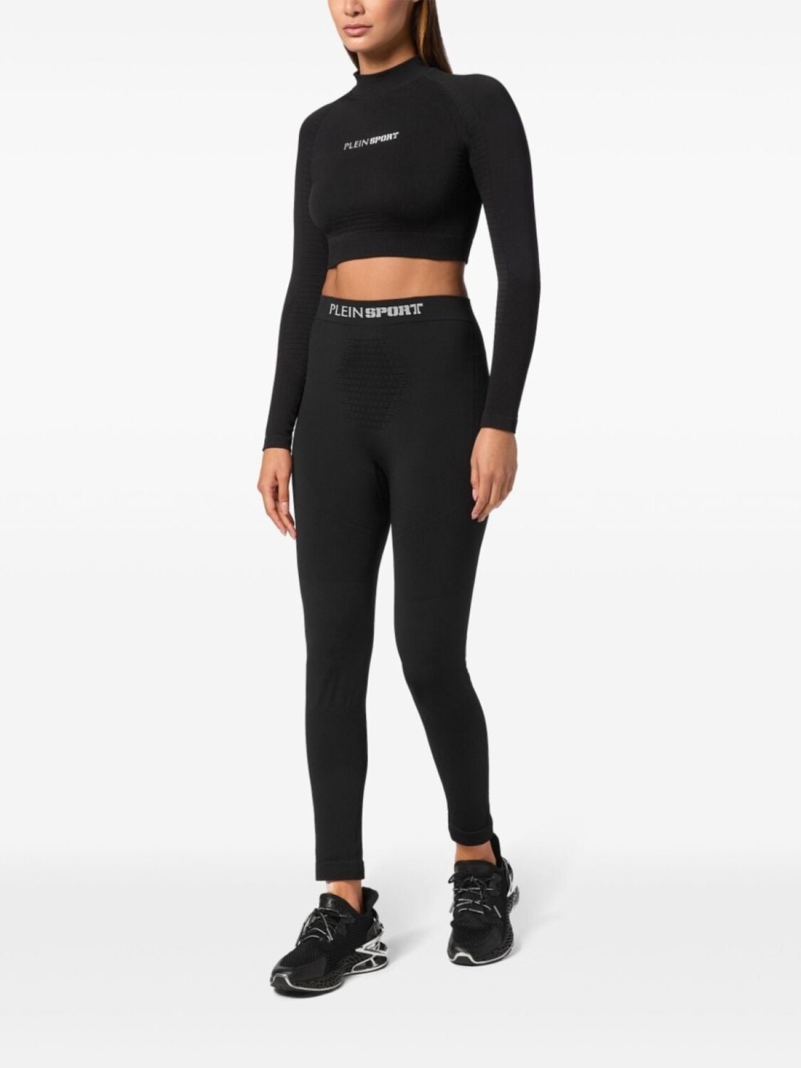 

Plein Sport укороченный спортивный топ, черный