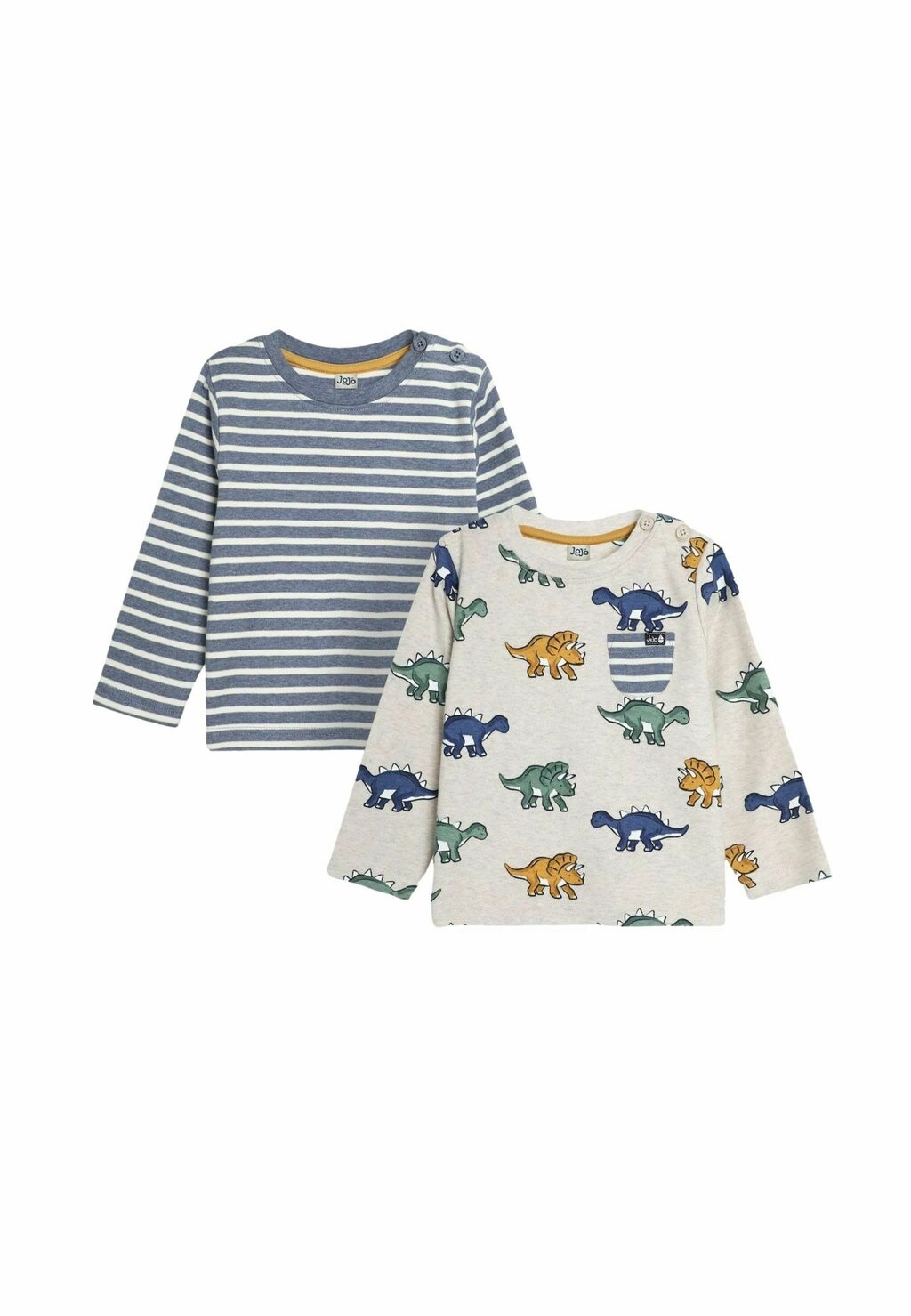 

Рубашка с длинным рукавом DINOSAUR AND STRIPE 2 PACK, REGULAR FIT JoJo Maman Bébé, бежевый