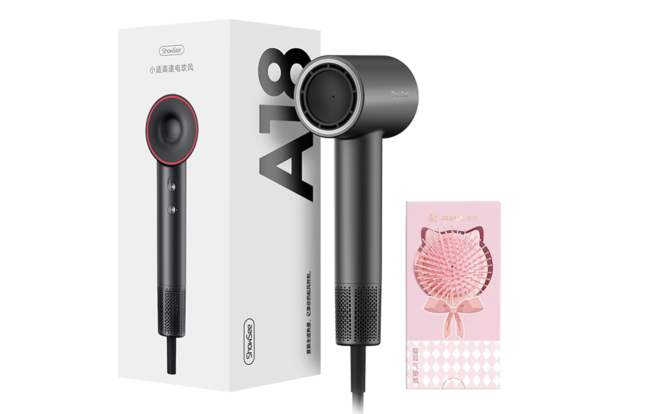 

Фен для волос Showsee, Exclusive Grey (cat ear cushion comb)