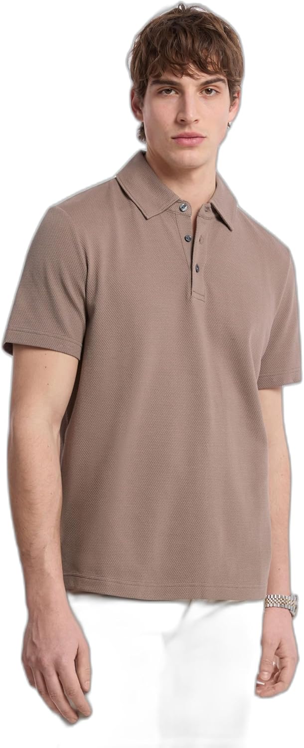 

Michael Kors мужская легкая поло с пузырчатой вязкой, Chestnut