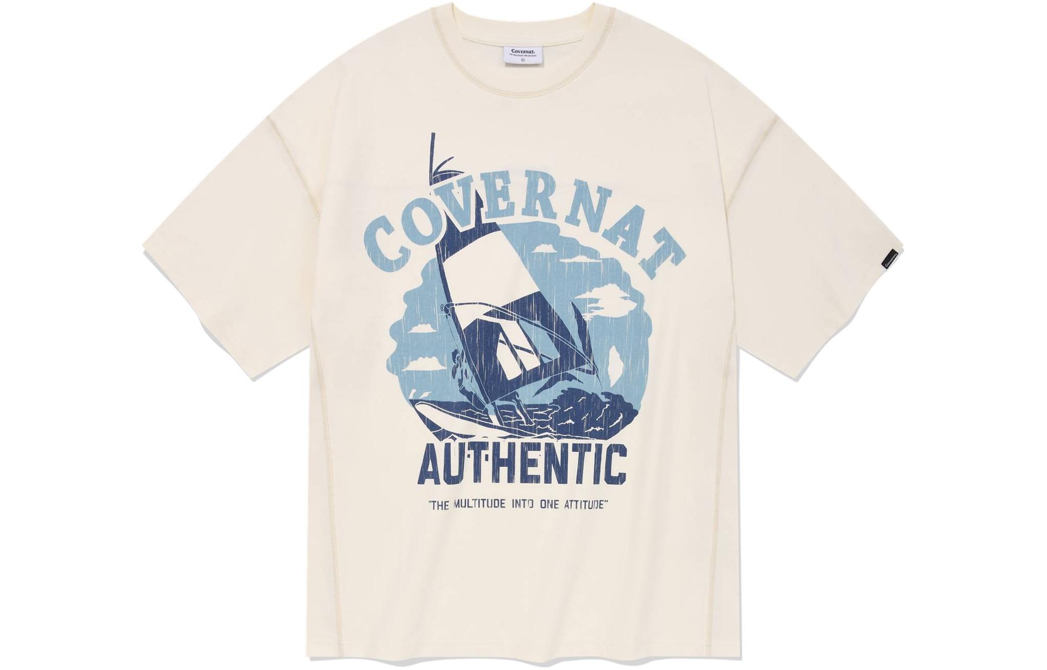 

Футболка унисекс цвета айвори COVERNAT, слоновая кость, Бежевый, Футболка унисекс цвета айвори COVERNAT, слоновая кость