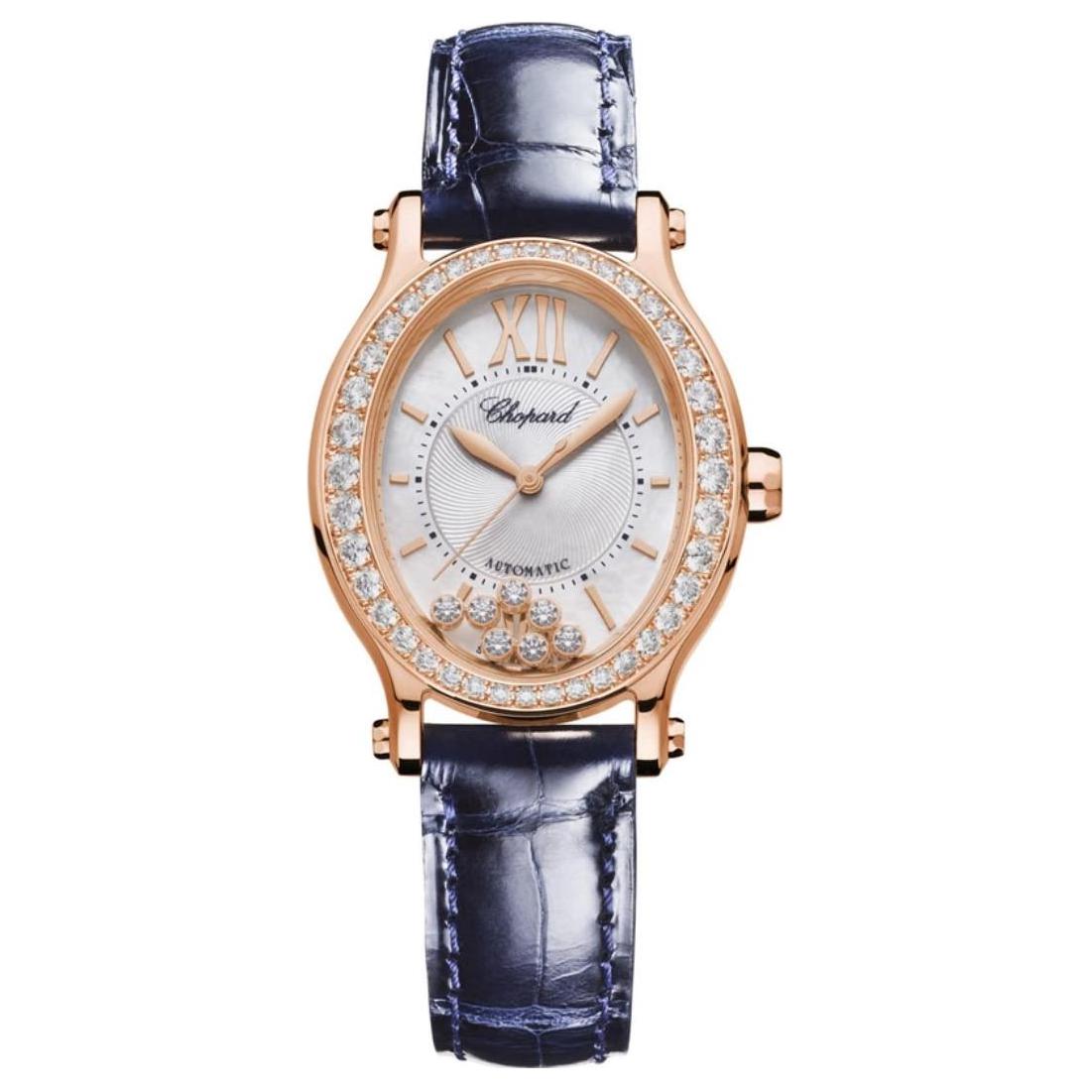 

Chopard Женские часы HAPPY SPORT Collection с автоматическим механическим механизмом, диаметр 31,3 мм, серебристый циферблат, ремешок из крокодиловой кожи