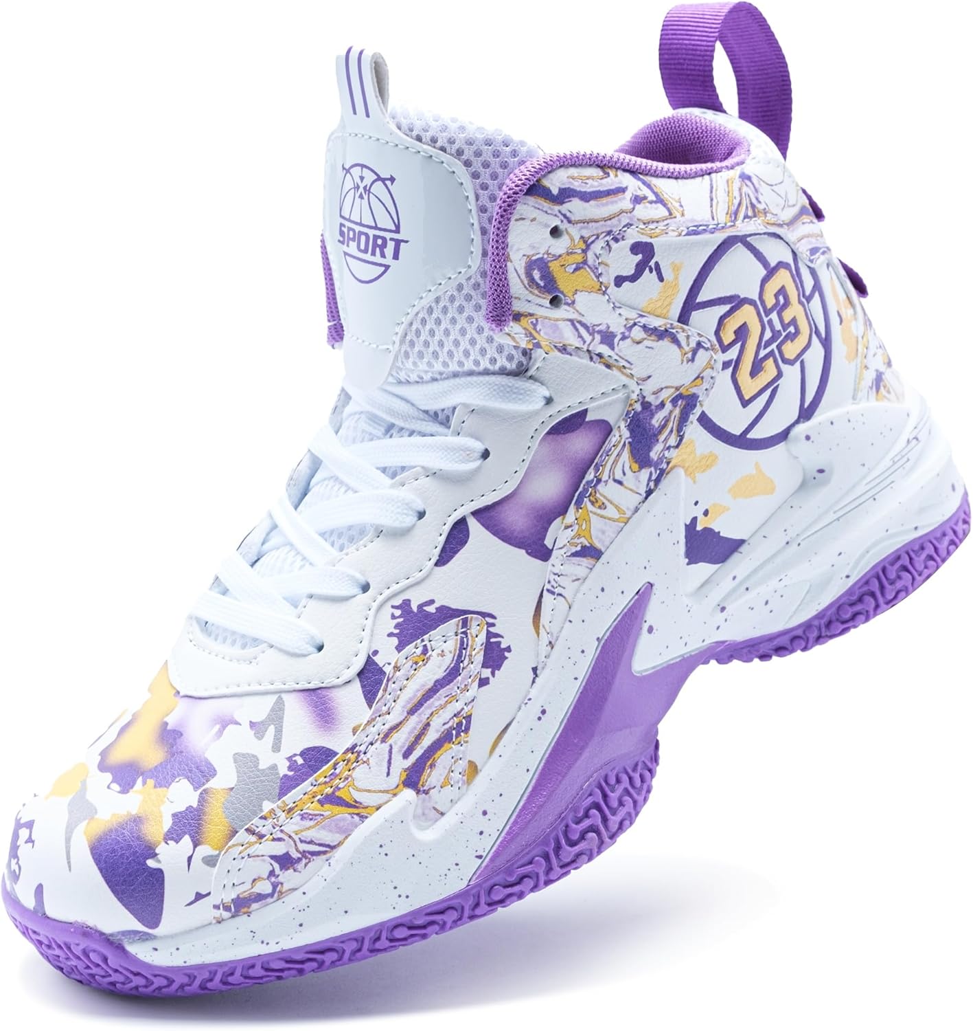 

Мужские баскетбольные кроссовки, дышащие, с противоскользящей подошвой, модные, с граффити, для тренировок и улицы Kniaiwx, белый