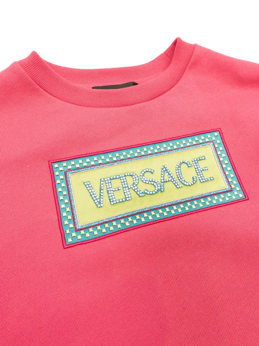 Свитшот с нашивкой Electric Logo Versace Kids, розовый — фото 4