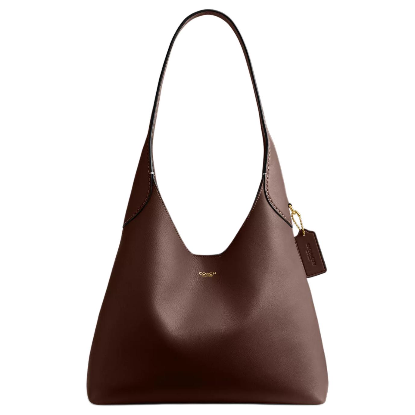 

COACH Сумка-хобо Brooklyn Grain Leather, женская, цвет кленовый, коричневый