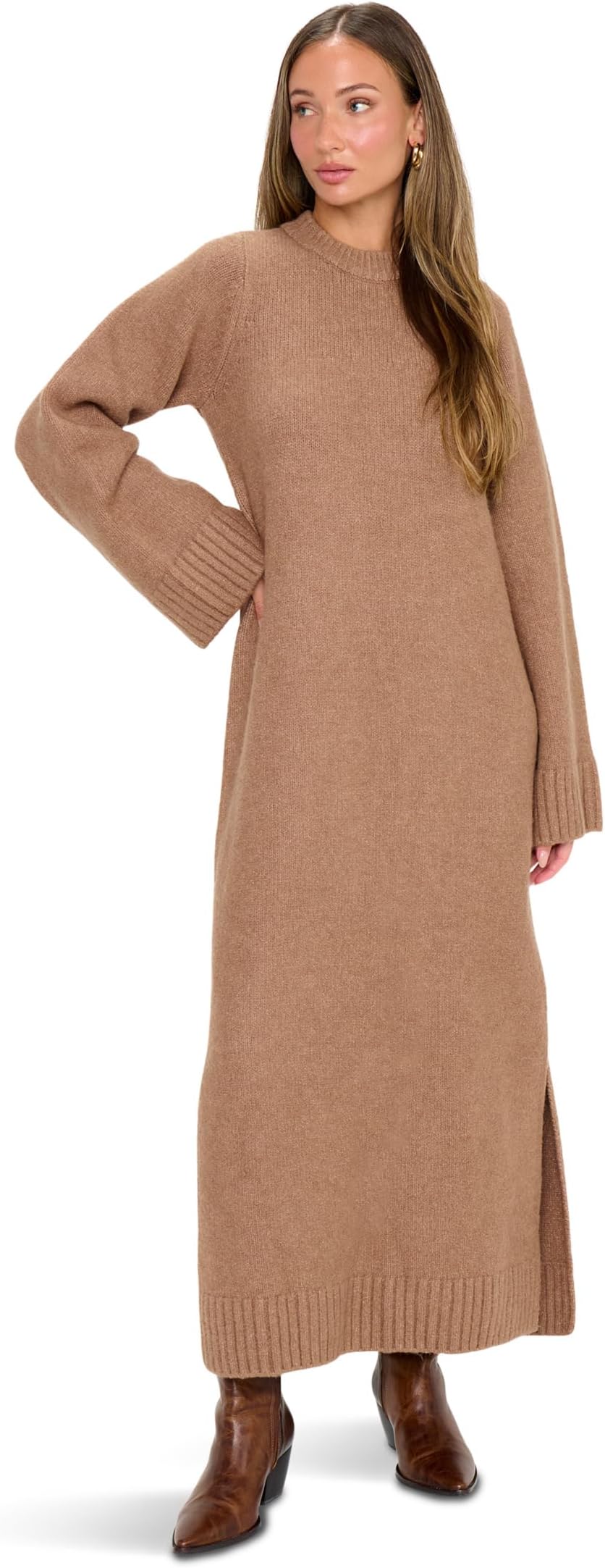 

Платье Show Me Your Mumu Lorraine Maxi Sweater Dress, цвет Maple Brown Knit