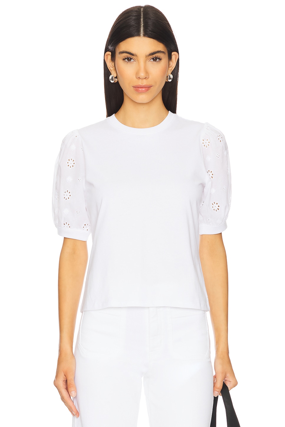 

Футболка с кружевными рукавами Frame, white