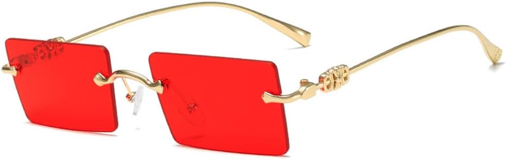 

Солнцезащитные очки без оправы, прямоугольной формы, женские и мужские, с градиентным затемнением, защита от УФ-излучения UV400, ретро-солнцезащитные очки без оправы VFDHN, 10