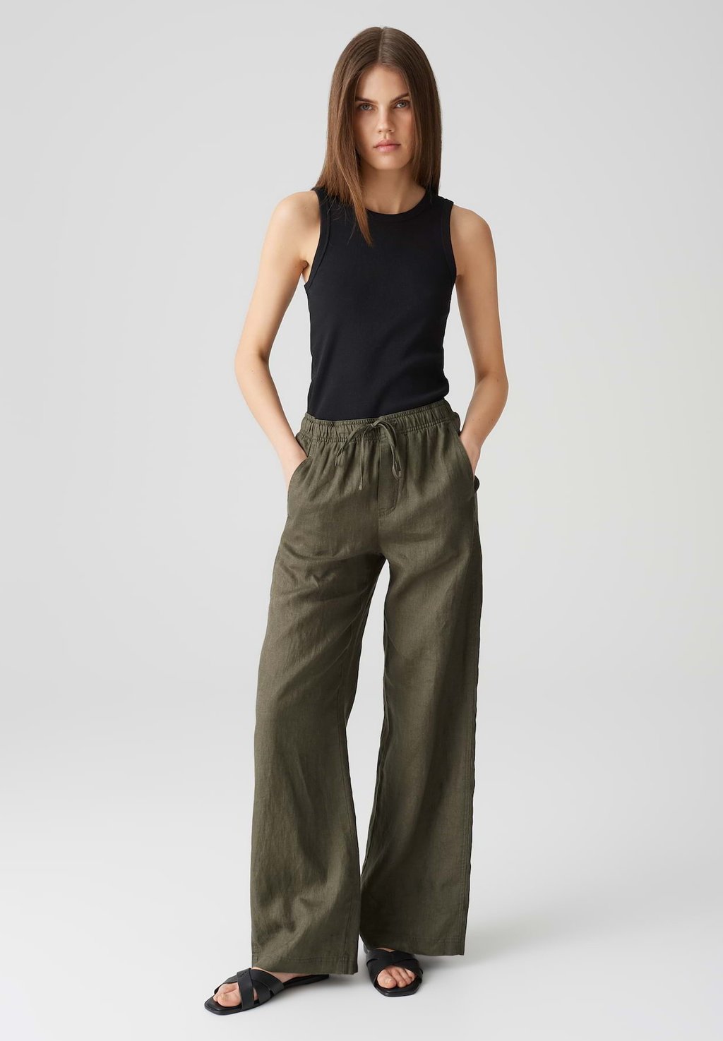 

Брюки HIGH RISE LONG WIDE FIT OPUS, оливковый