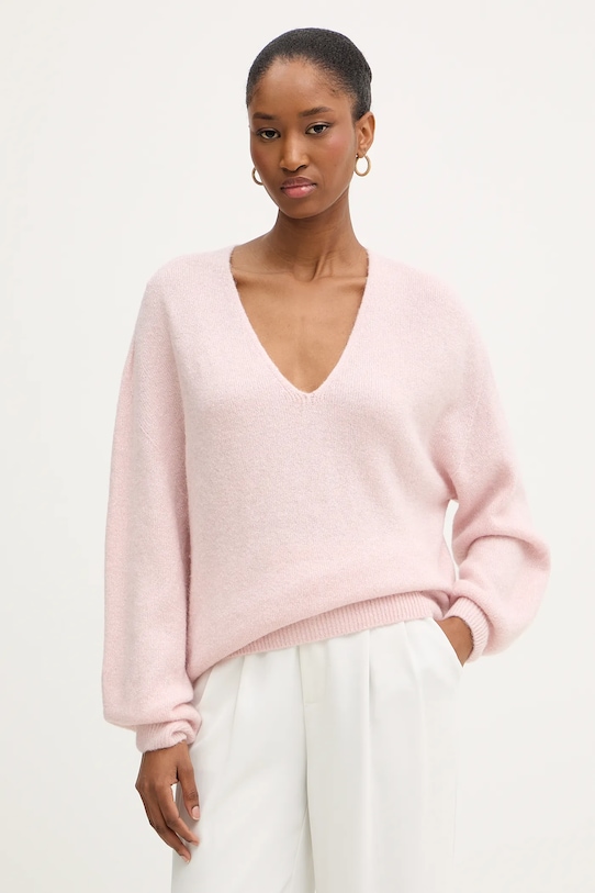 

Свитер из смесовой шерсти Morgan, розовый